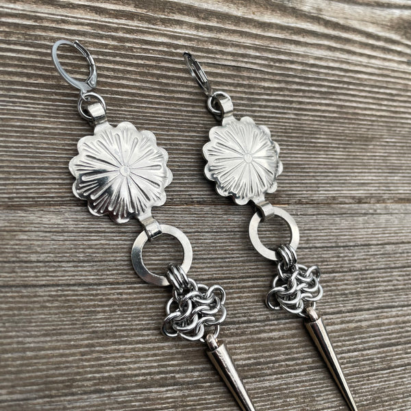 Dahlia Concho Chainmaille Earrings