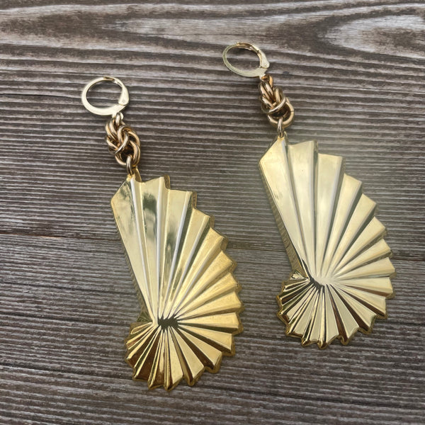 Brass Art Deco Chainmaille Earrings