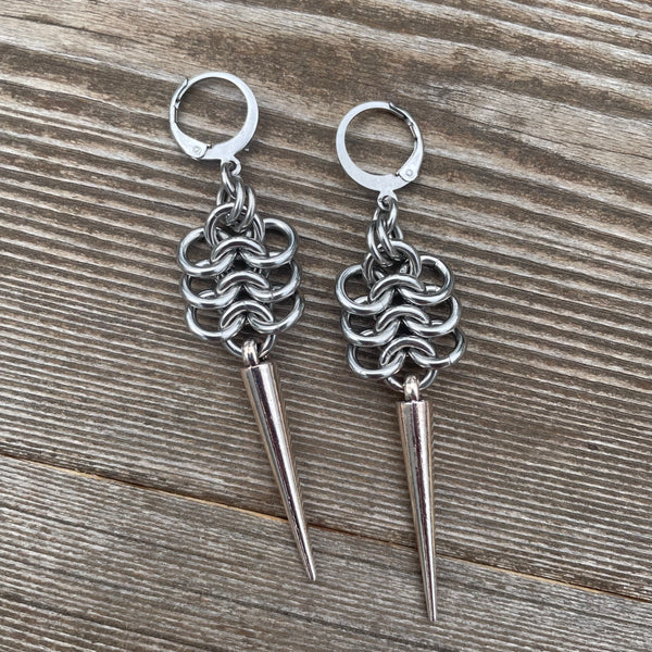 Euro Spike Chainmaille Earrings