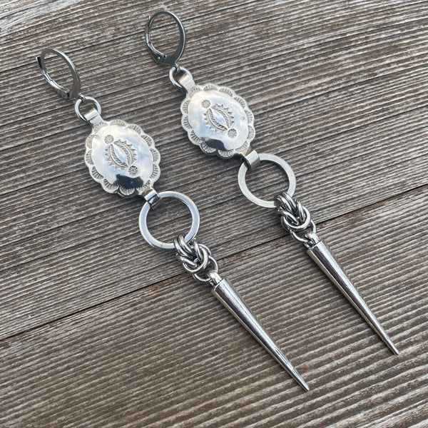 Small Concho Byzantine/Bolt Earrings