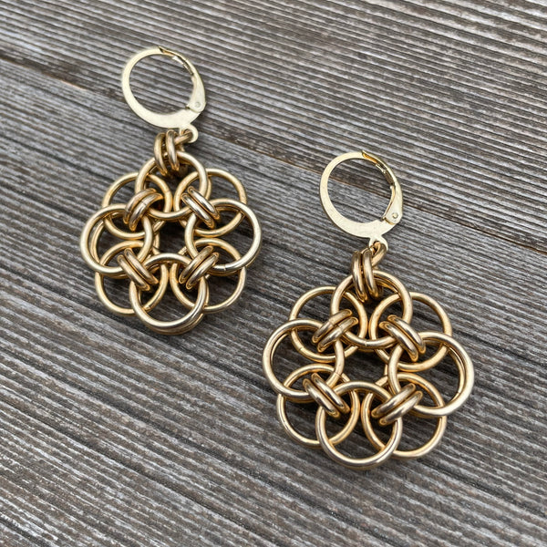 Brass Moonflower Earrings