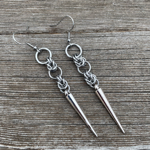 Half Byzantine Loop Spike Earrings