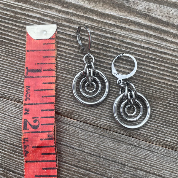 Mini Bullseye Chainmaille Earrings