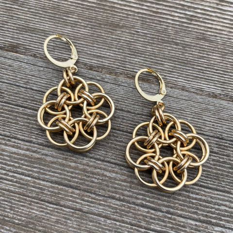 Brass Moonflower Earrings