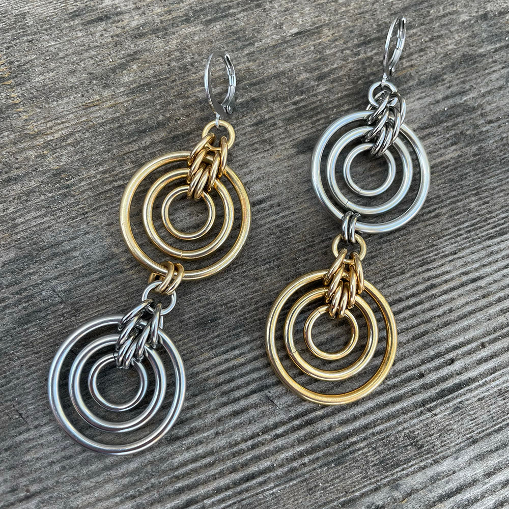 Two-Tone Double Bullseye Earrings