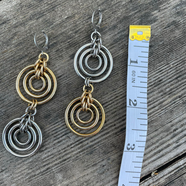 Two-Tone Double Bullseye Earrings