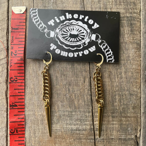 Thrift Store - Brass HP4 Spike Earrings