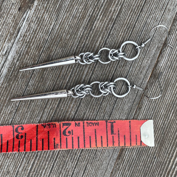 Half Byzantine Loop Spike Earrings