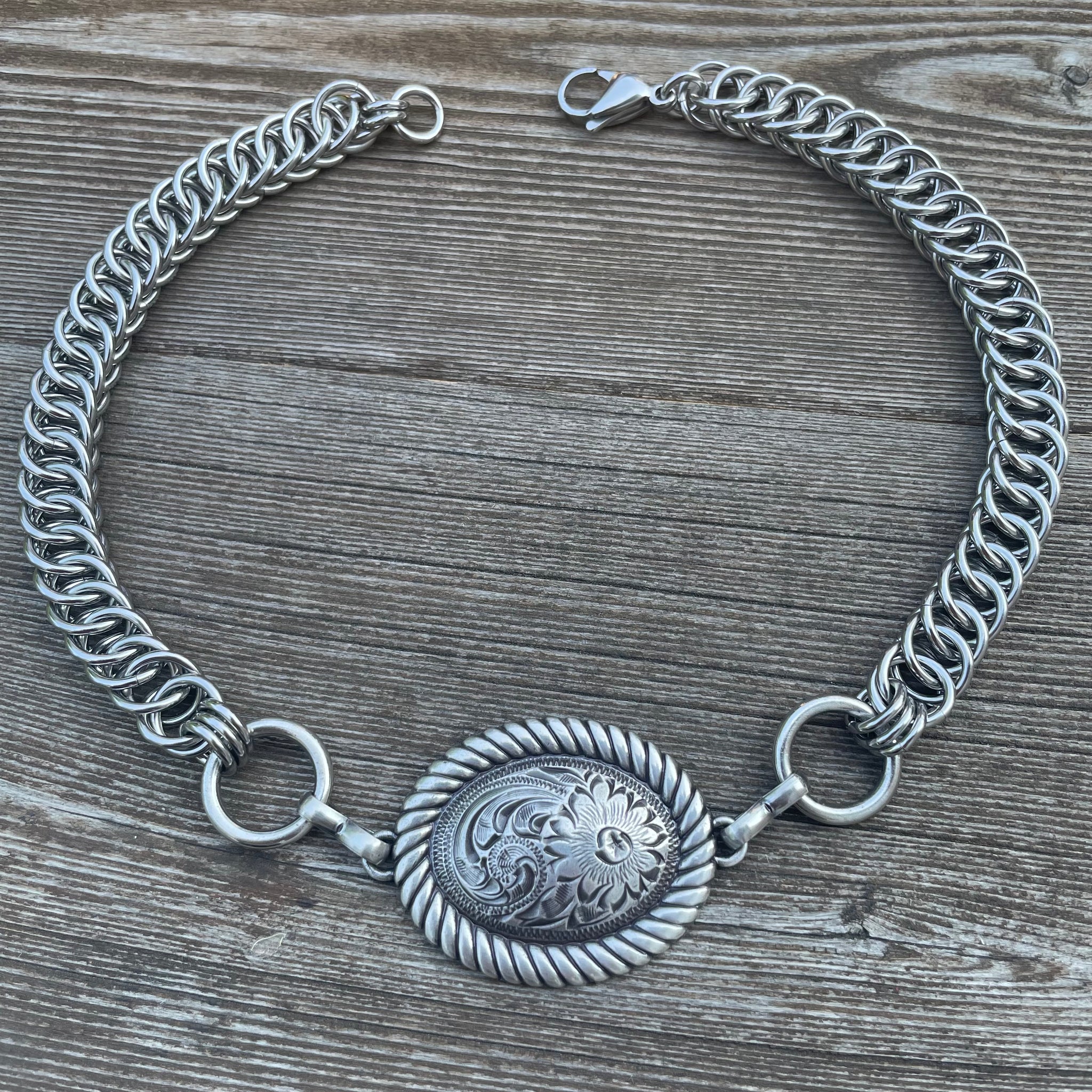Sunflower Chainmaille Necklace