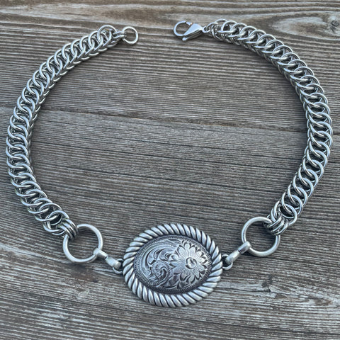 Sunflower Chainmaille Necklace