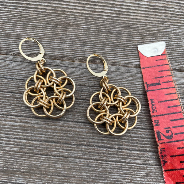 Brass Moonflower Earrings