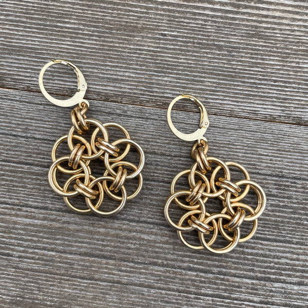 Brass Moonflower Earrings