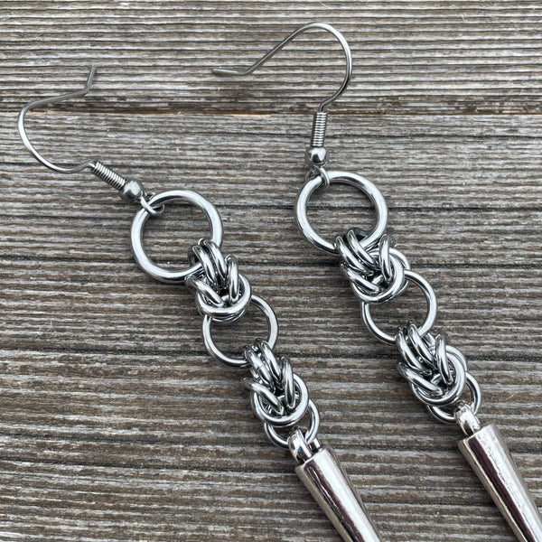 Half Byzantine Loop Spike Earrings