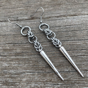 Half Byzantine Loop Spike Earrings