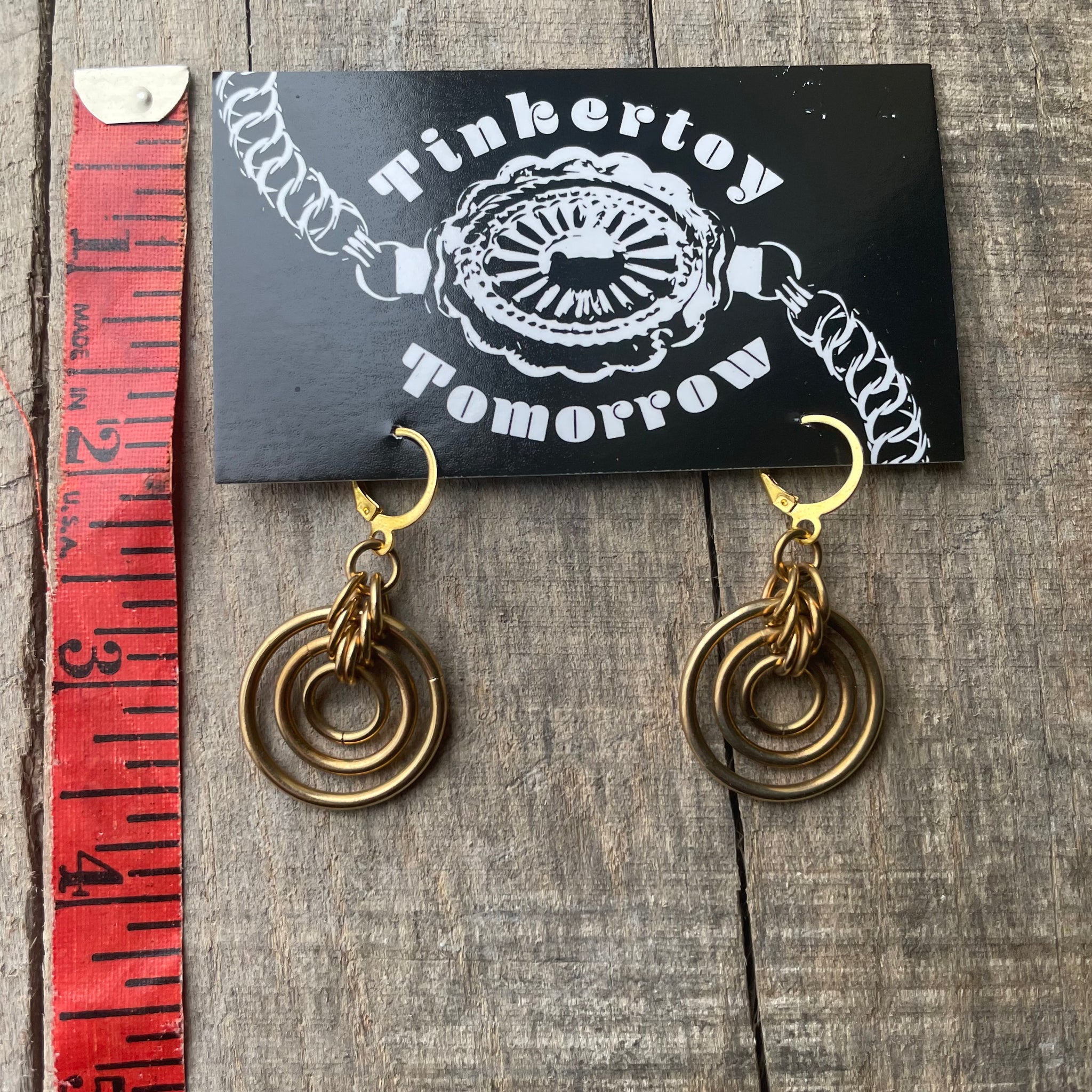 Thrift Store - Brass Bulls Eye Earrings