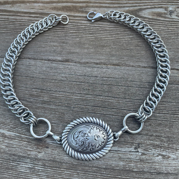 Sunflower Chainmaille Necklace