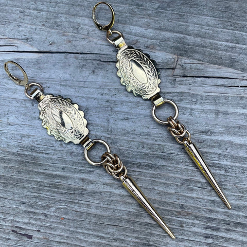 Brass Concho Byz Earrings