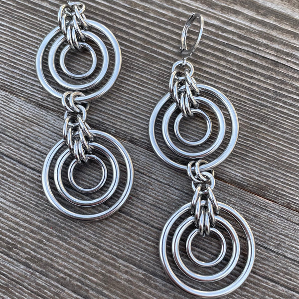 Double Bullseye Chainmaille Earrings
