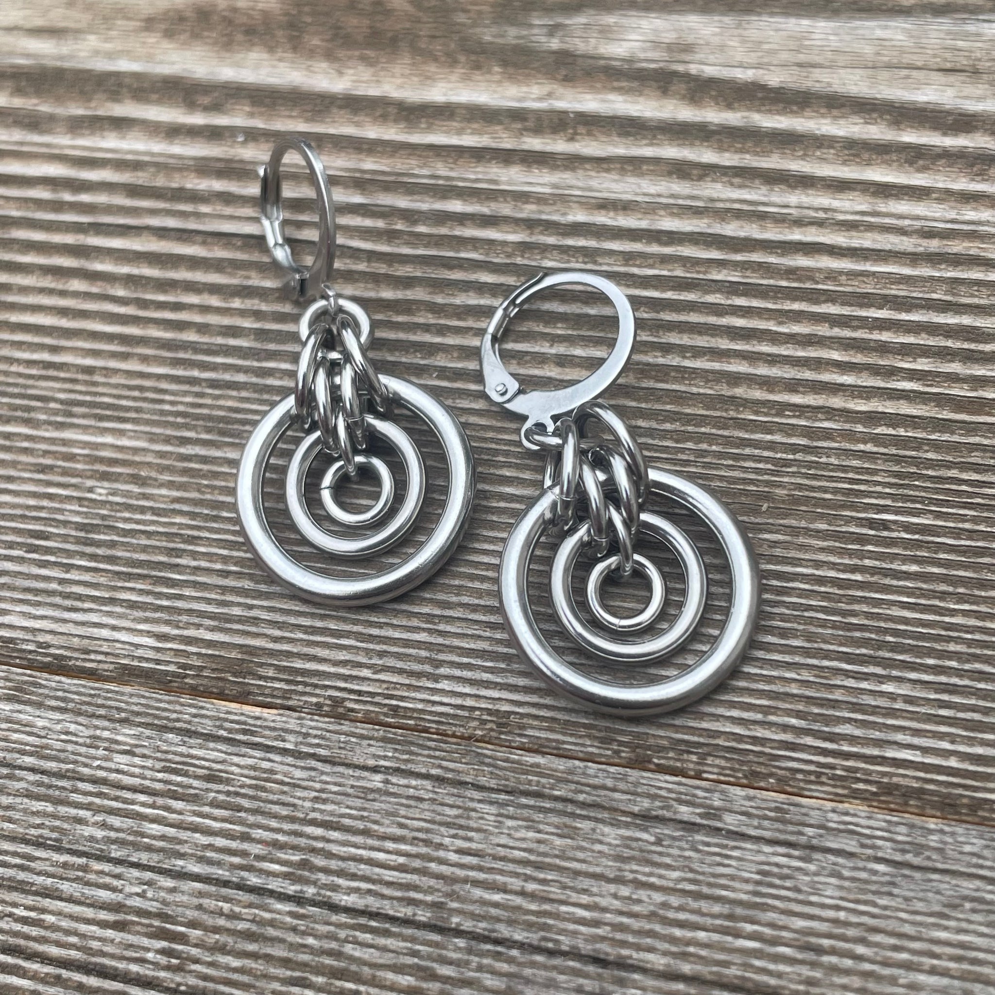 Mini Bullseye Chainmaille Earrings