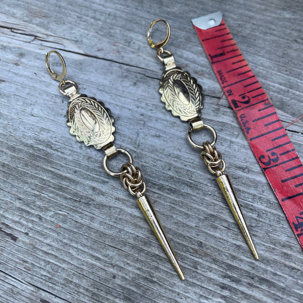 Brass Concho Byz Earrings