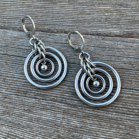 Ripple Bullseye Chainmaille Earrings