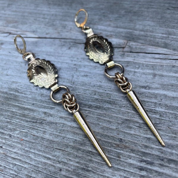 Brass Concho Byz Earrings