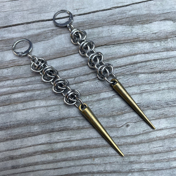 Barrel Spike Chainmaille Earrings