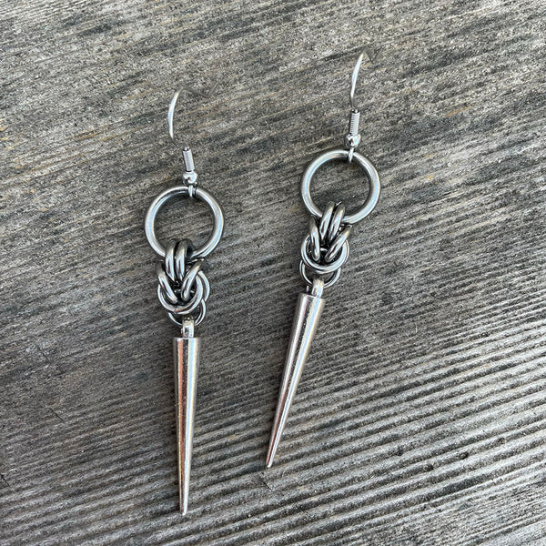 Shortie Half Byzantine Spike Earrings