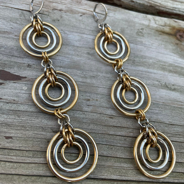 Mixed Two-Tone Bullseye Earrings