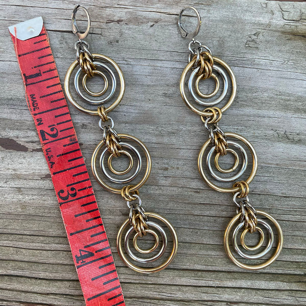 Mixed Two-Tone Bullseye Earrings