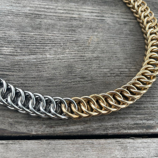 Two-Tone Chainmaille Necklace