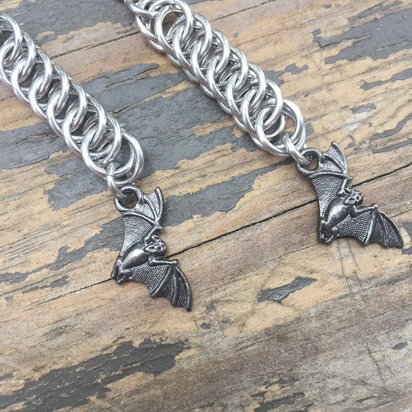 Bat Medium Chainmaille Earrings