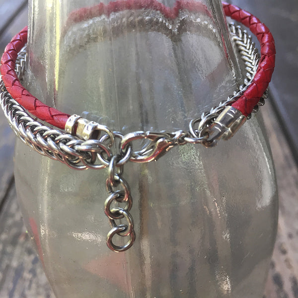 Chainmaille Bracelet with Bolo Cord