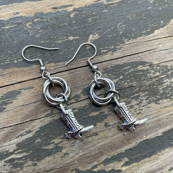 Little Chainmaille Charm Earrings