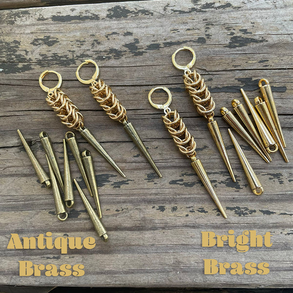 Brass Box Chainmaille Earrings