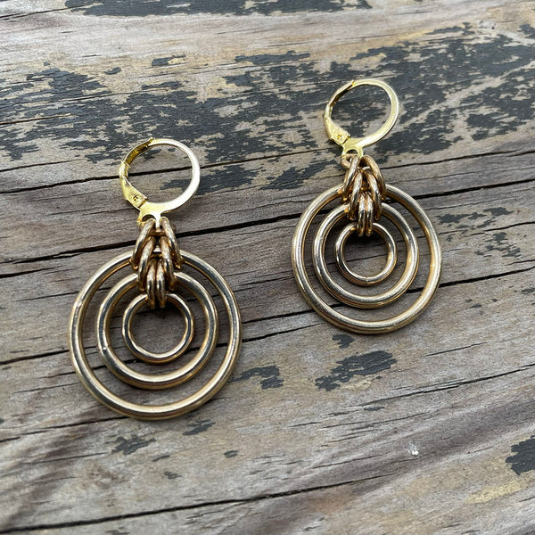 Brass Bullseye Earrings