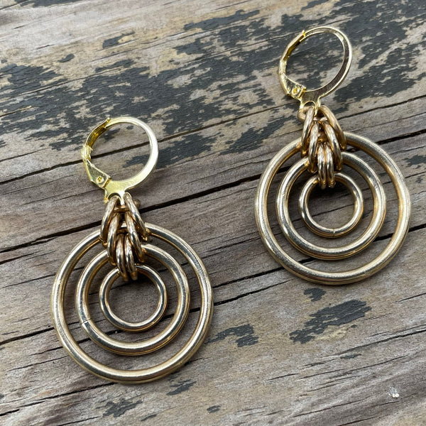 Brass Bullseye Earrings