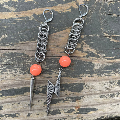 Peach Chainmaille Earrings