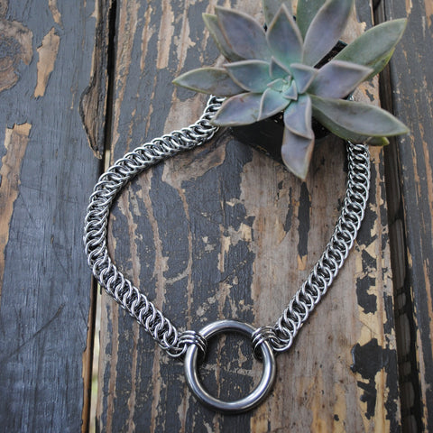 Jumbo O-Ring Stainless Steel Chainmaille Necklace