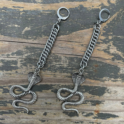 Long Cobra Chainmaille Earrings