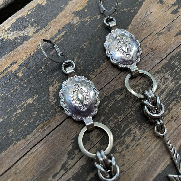 Small Concho Byzantine/Bolt Earrings