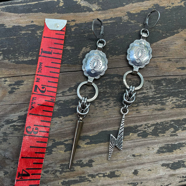 Small Concho Byzantine/Bolt Earrings