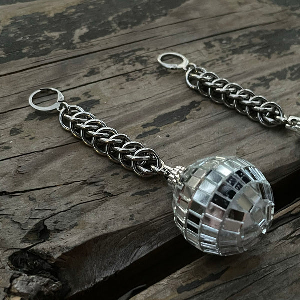 Disco Ball Chainmaille Earrings