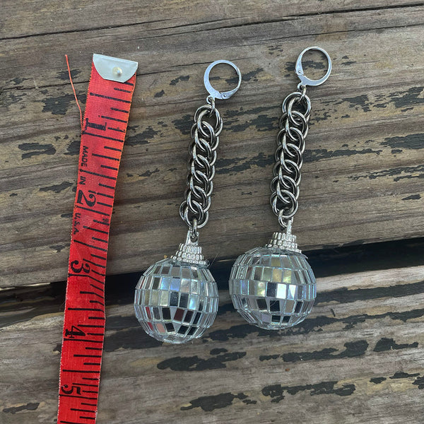 Disco Ball Chainmaille Earrings