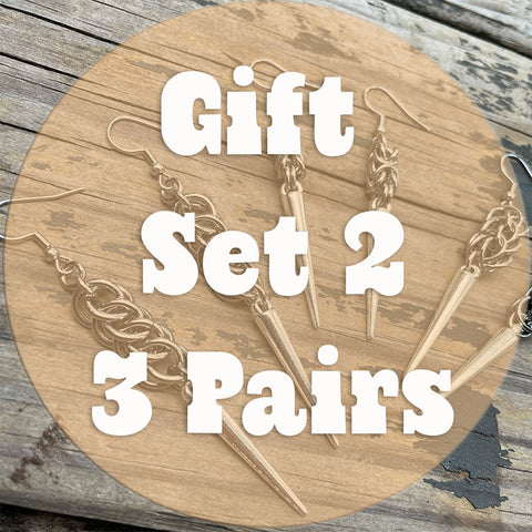 Gift Set 2 - 3 Pairs of Chainmaille Earrings