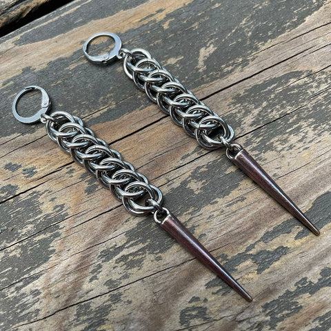 HP3 Chainmaille Spike Earrings