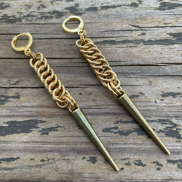 Brass HP4 Chainmaille Earrings