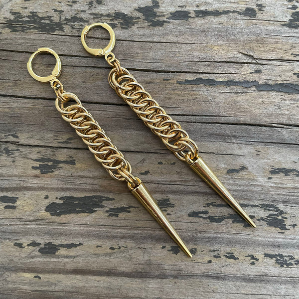 Brass HP4 Chainmaille Earrings