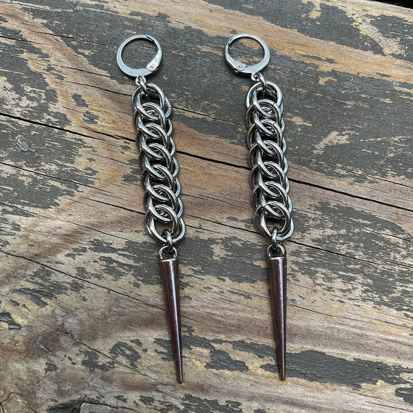 HP3 Chainmaille Spike Earrings