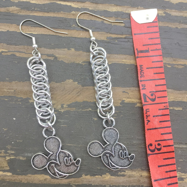 Mouse Medium Chainmaille Earrings